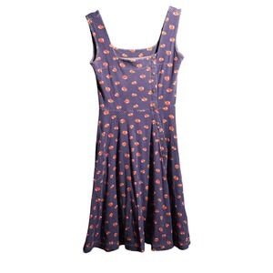 Effies Heart Dress S Blue Tomato Polka Dot Fit Flare Square Neck Rockabilly Twee